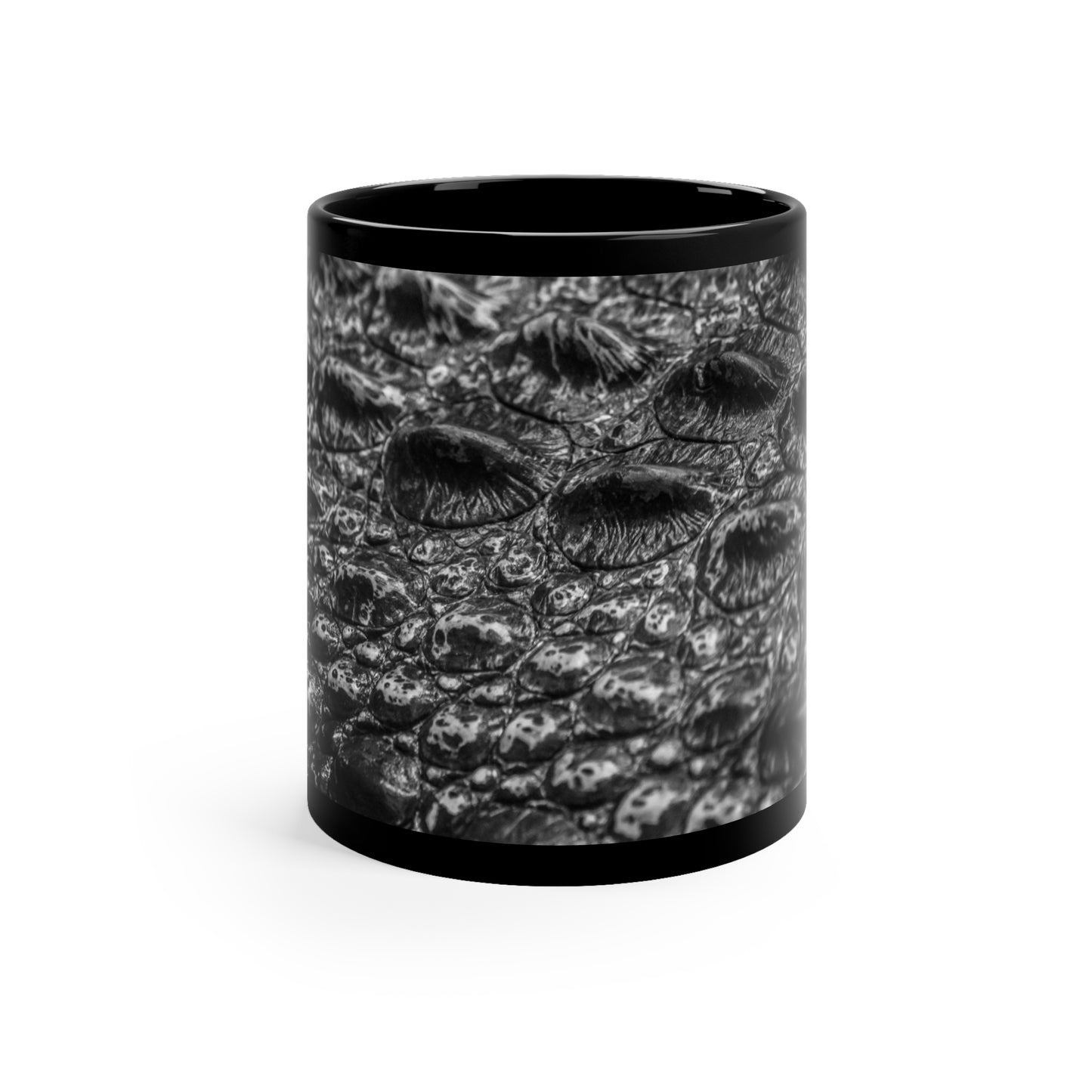 Alligator Skin Black Ceramic Mug