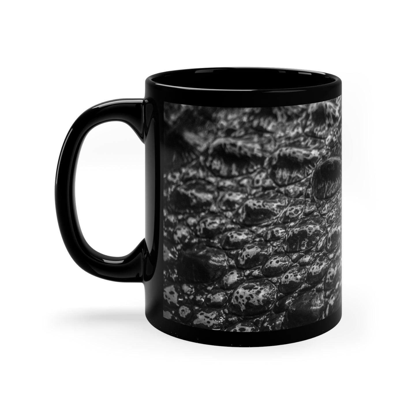 Alligator Skin Black Ceramic Mug