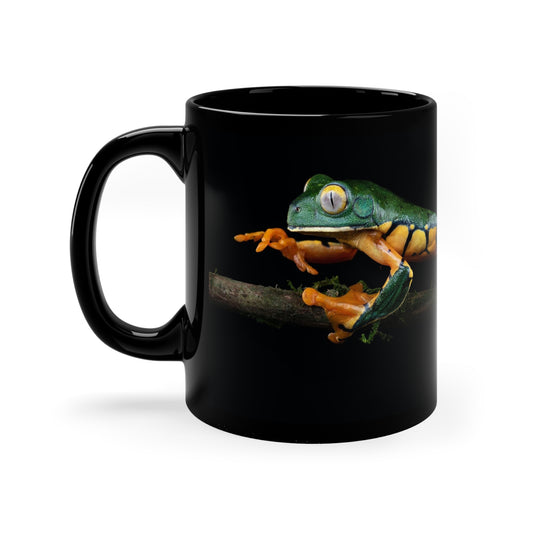 Tree Frog Black Ceramic Mug