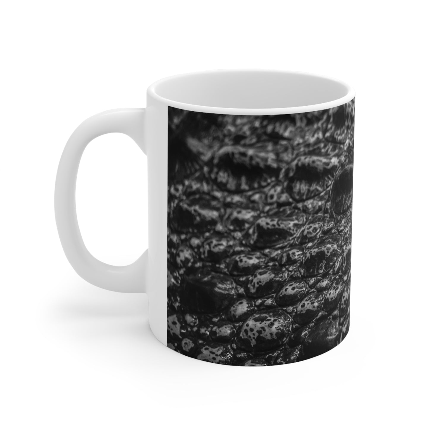 Alligator Skin White Ceramic Mug