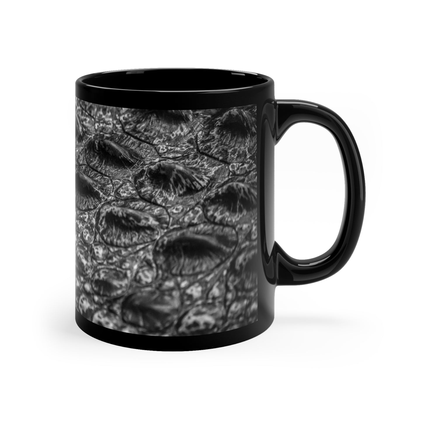 Alligator Skin Black Ceramic Mug