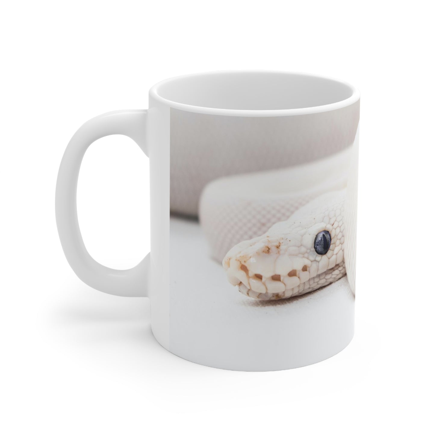 White Snake White Ceramic Mug