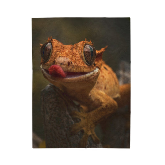 Crested Gecko Plush Blanket