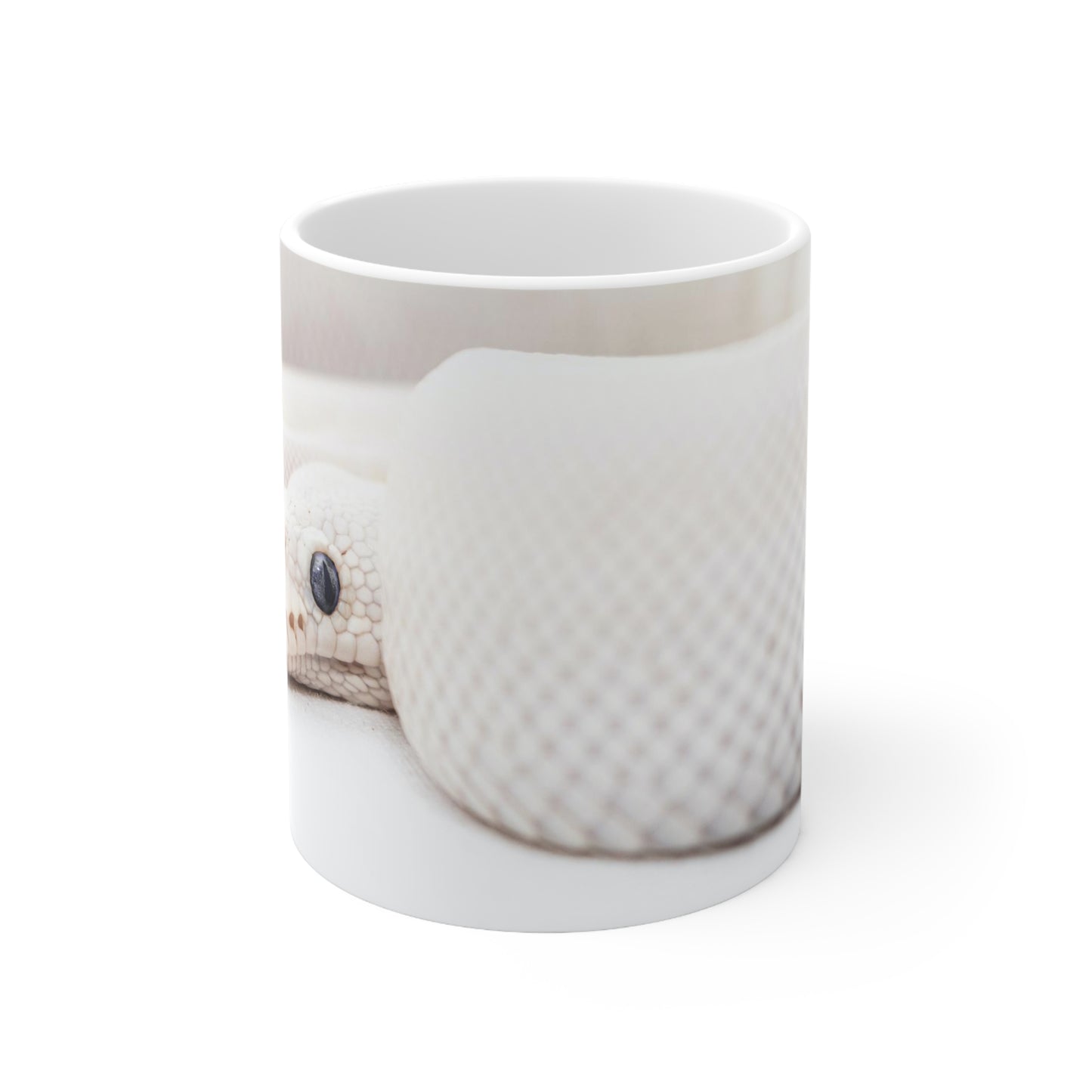 White Snake White Ceramic Mug