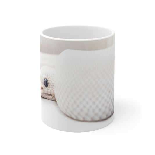 White Snake White Ceramic Mug