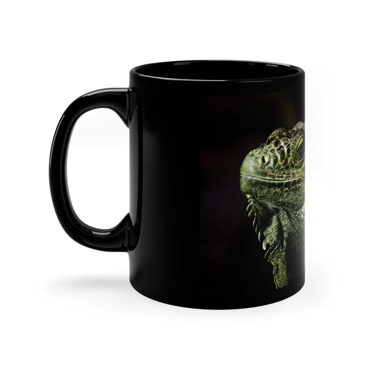 Iguana Black Ceramic Mug