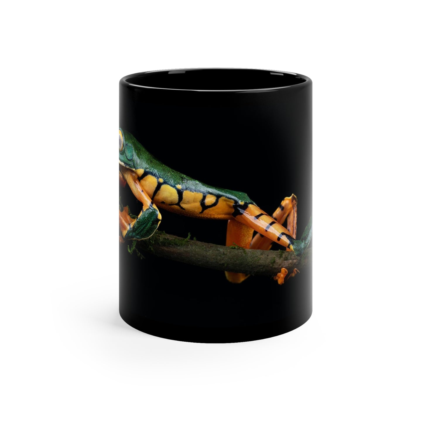 Tree Frog Black Ceramic Mug