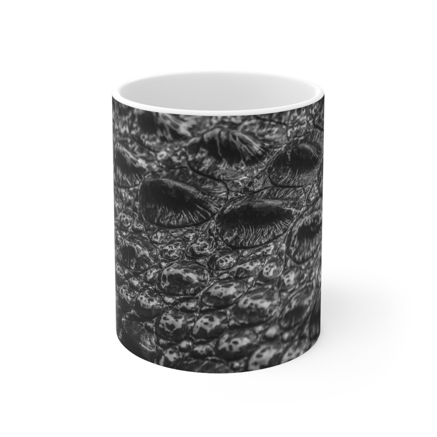 Alligator Skin White Ceramic Mug