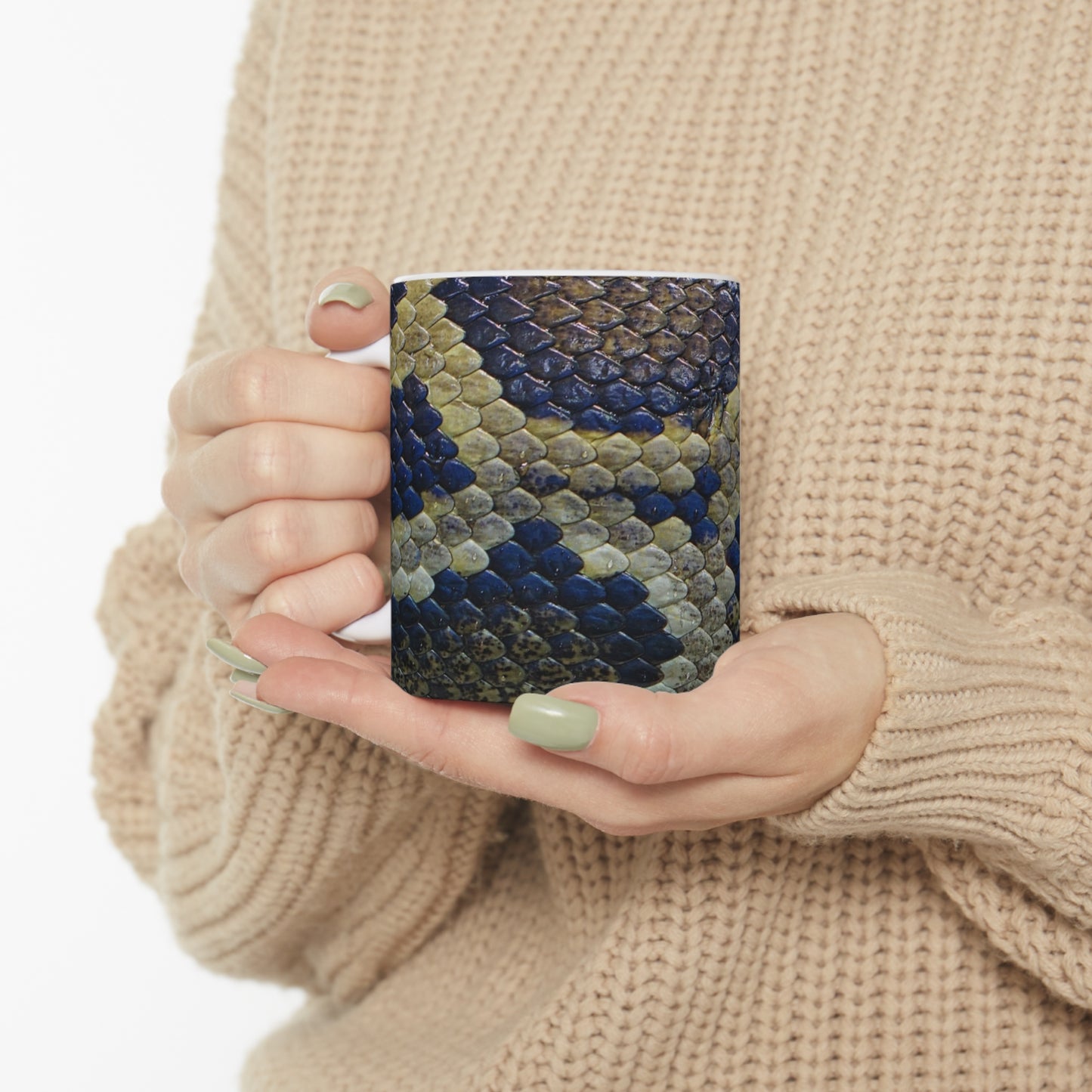 Snake Skin White Ceramic Mug